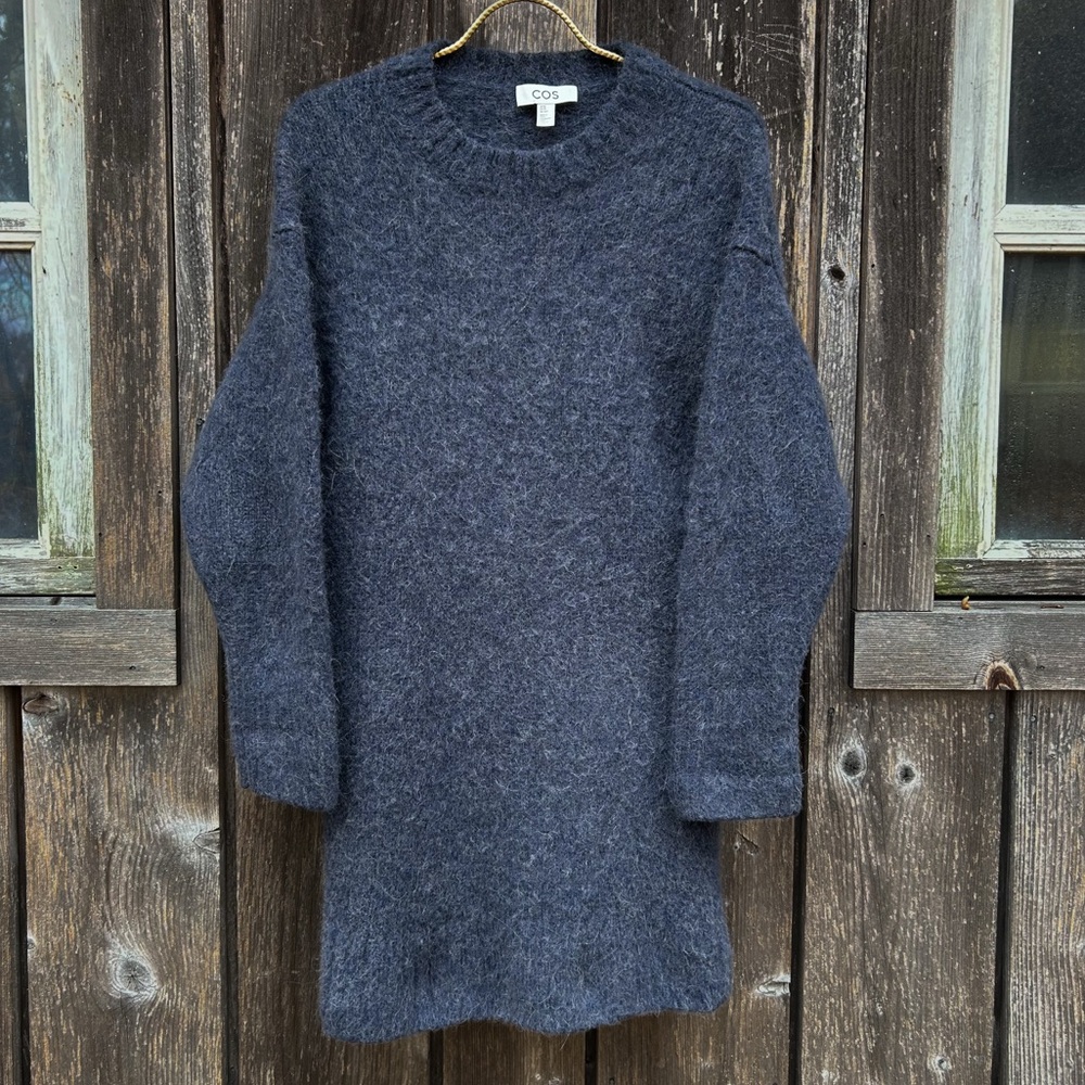 ✨SALE✨ COS Sweater Dress Alpaca Wool Blue Minimalist sz XS